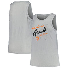 San Francisco Giants Soft as a Grape Women's Plus Size Curvy High Neck Tri-Blend Tank Top Steel