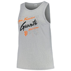 San Francisco Giants Soft as a Grape Women's Plus Size Curvy High Neck Tri-Blend Tank Top Steel