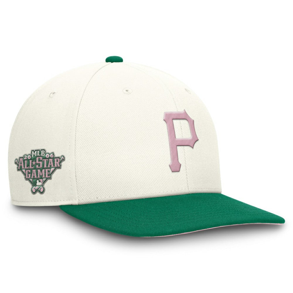 Pittsburgh Pirates Sail Pro Performance Snapback Hat Cream/Green | Nike