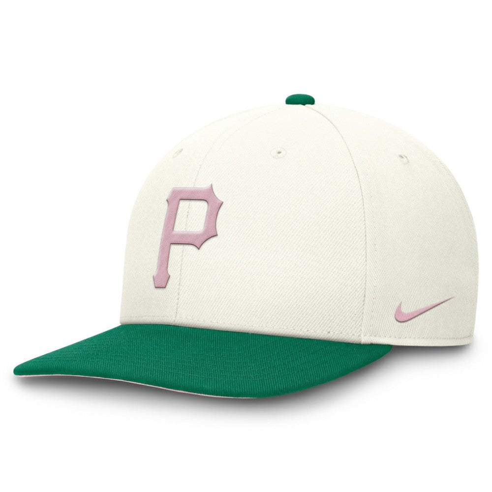 Pittsburgh Pirates Sail Pro Performance Snapback Hat Cream/Green | Nike
