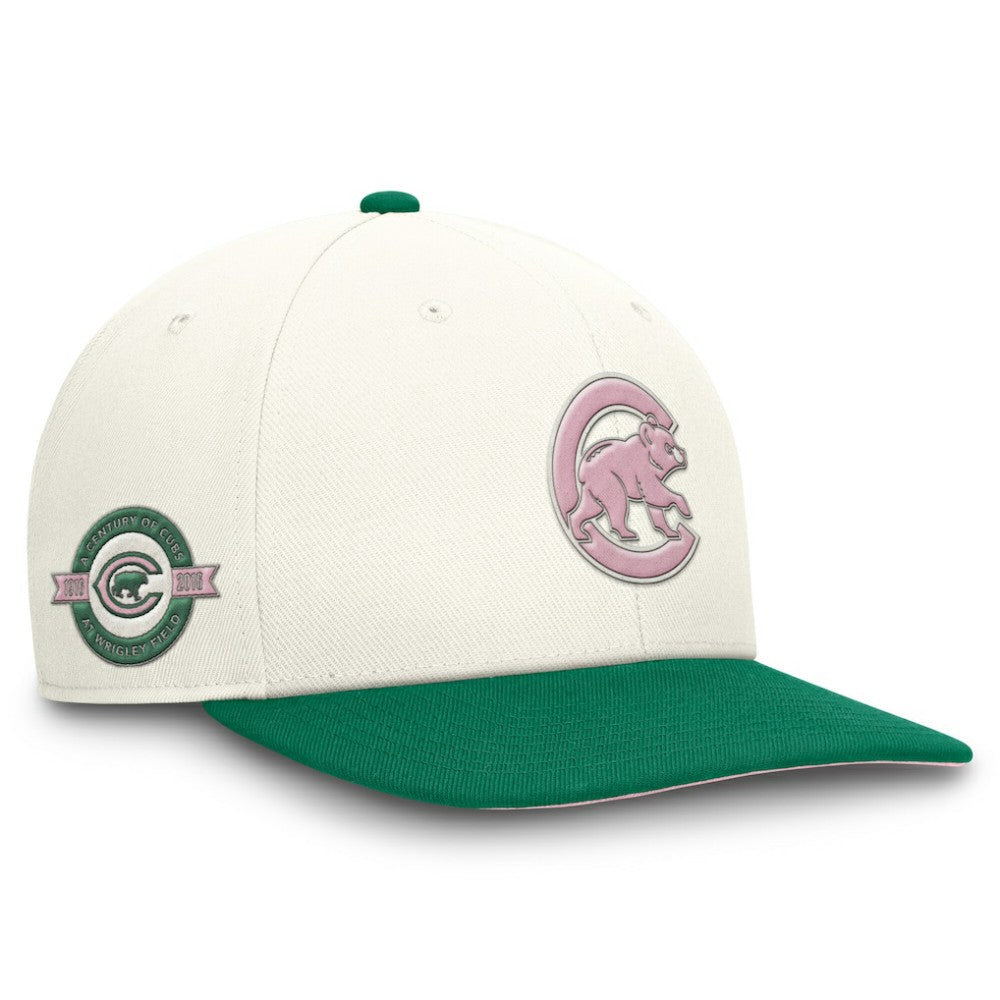 Chicago Cubs Sail Pro Performance Snapback Hat Cream/Green | Nike