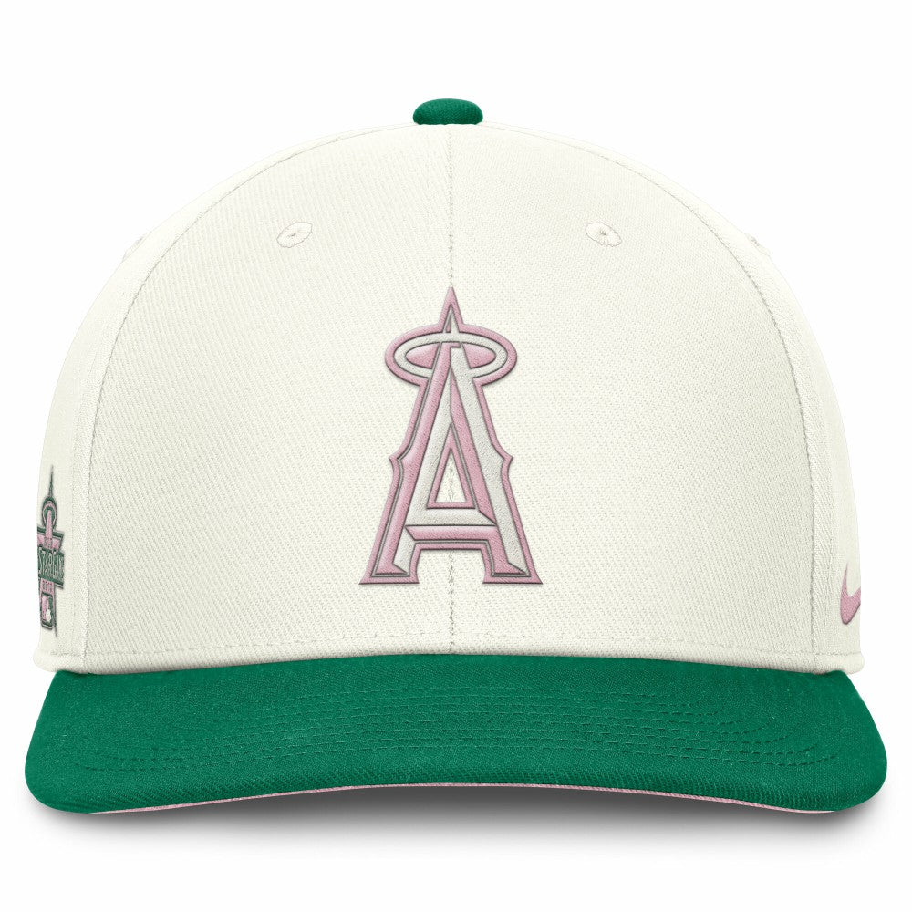 Los Angeles Angels Sail Pro Performance Snapback Hat Cream/Green | Nike