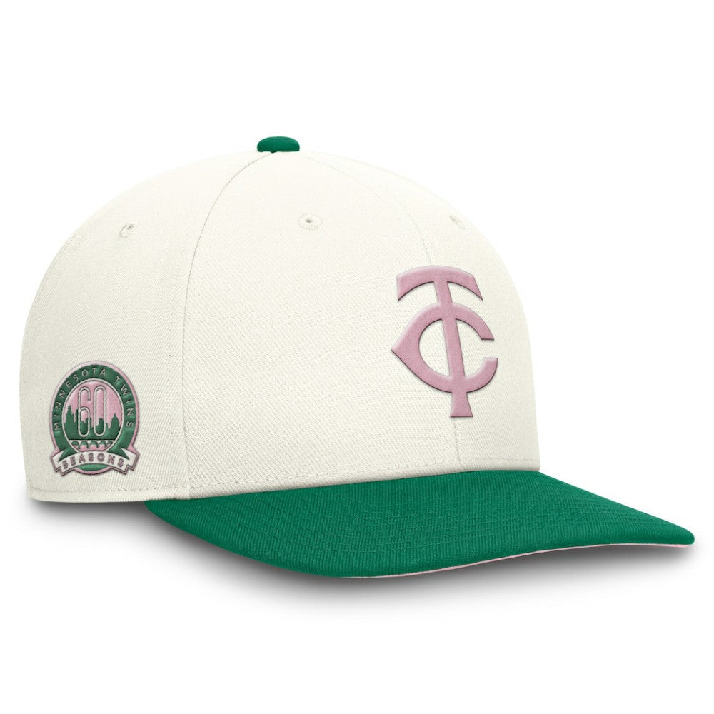 Minnesota Twins Sail Pro Performance Snapback Hat Cream/Green | Nike