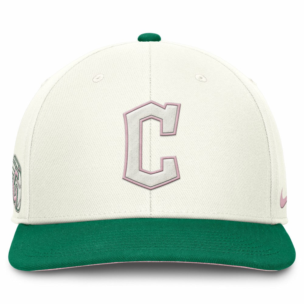 Cleveland Guardians Sail Pro Performance Snapback Hat Cream/Green | Nike