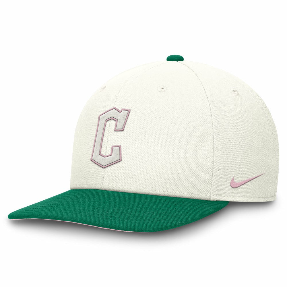 Cleveland Guardians Sail Pro Performance Snapback Hat Cream/Green | Nike