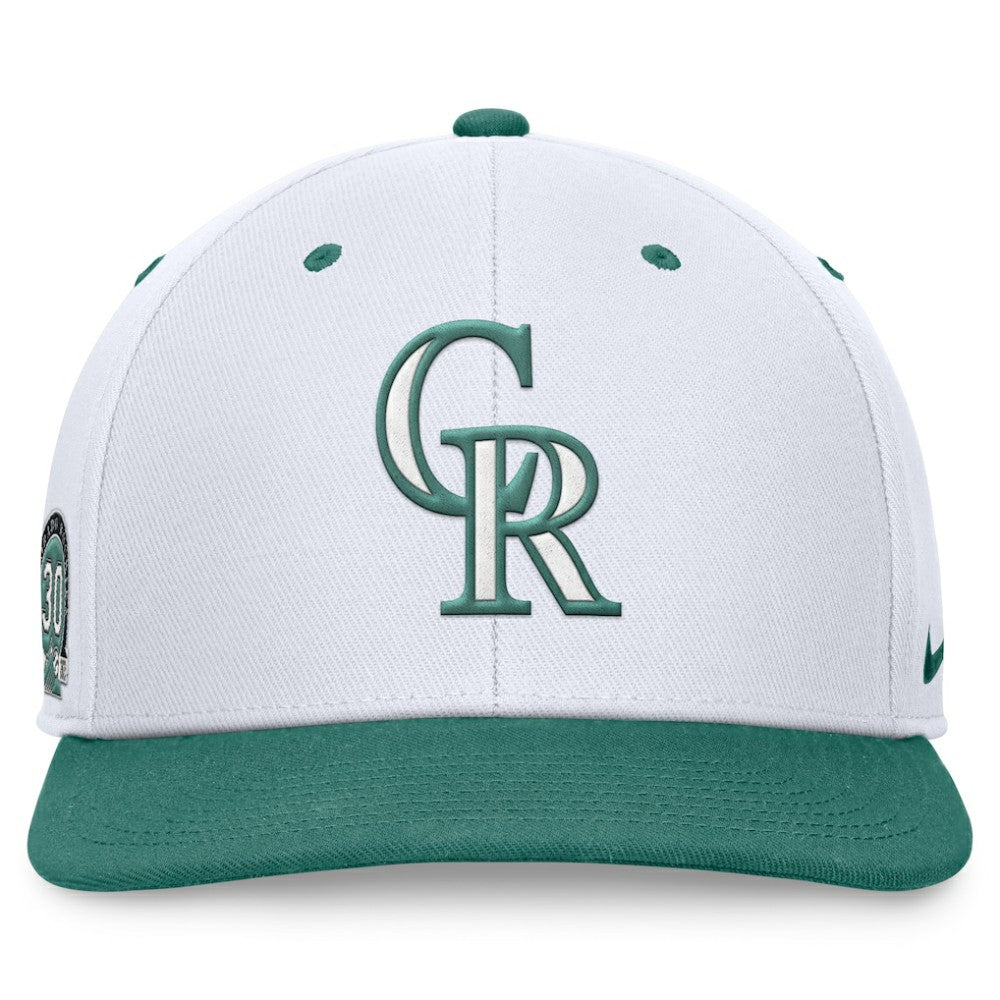 Colorado Rockies Bicoastal Two-Tone Pro Performance Snapback Hat White/Green | Nike