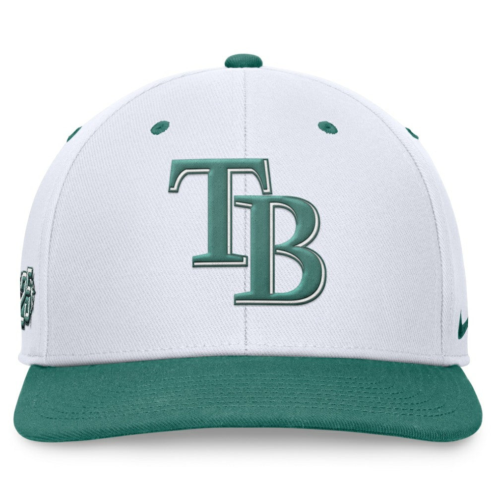 Tampa Bay Rays Bicoastal Two-Tone Pro Performance Snapback Hat White/Green | Nike