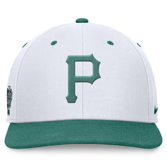 Pittsburgh Pirates Bicoastal Two-Tone Pro Performance Snapback Hat White/Green | Nike