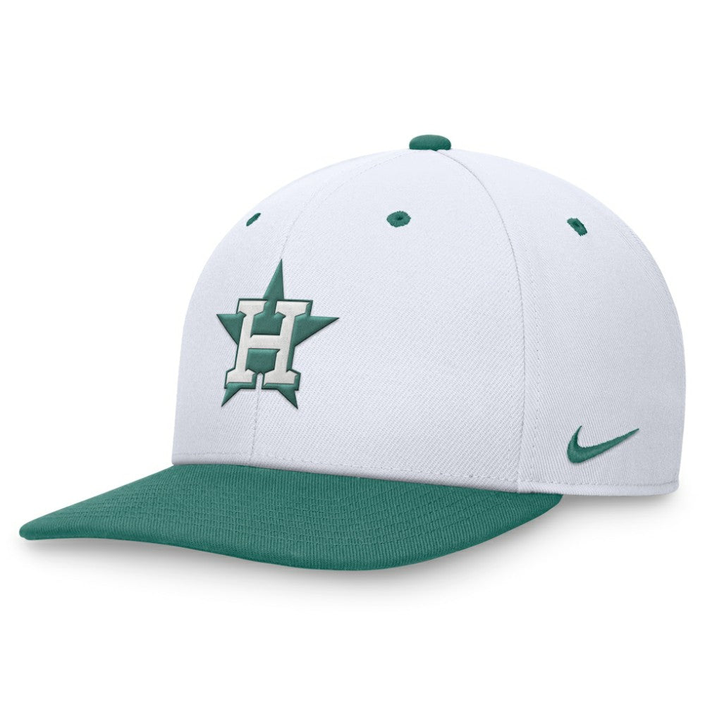Houston Astros Bicoastal Two-Tone Pro Performance Snapback Hat White/Green | Nike
