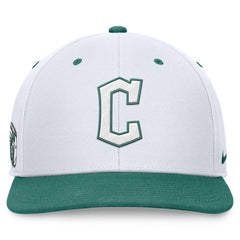 Cleveland Guardians Bicoastal Two-Tone Pro Performance Snapback Hat White/Green | Nike