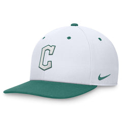 Cleveland Guardians Bicoastal Two-Tone Pro Performance Snapback Hat White/Green | Nike