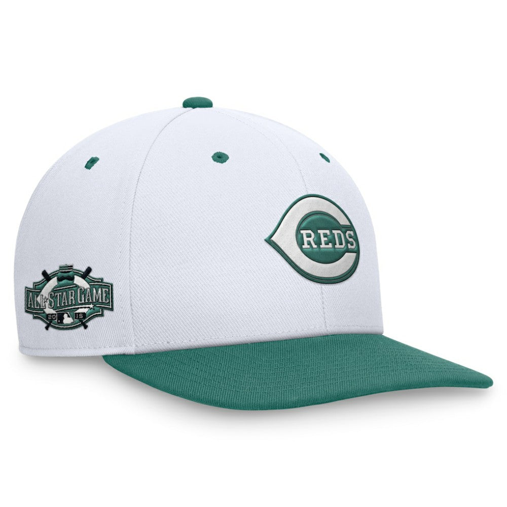 Cincinnati Reds Bicoastal Two-Tone Pro Performance Snapback Hat White/Green | Nike
