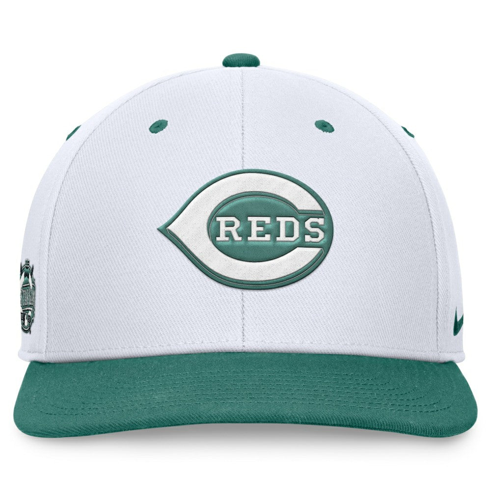 Cincinnati Reds Bicoastal Two-Tone Pro Performance Snapback Hat White/Green | Nike