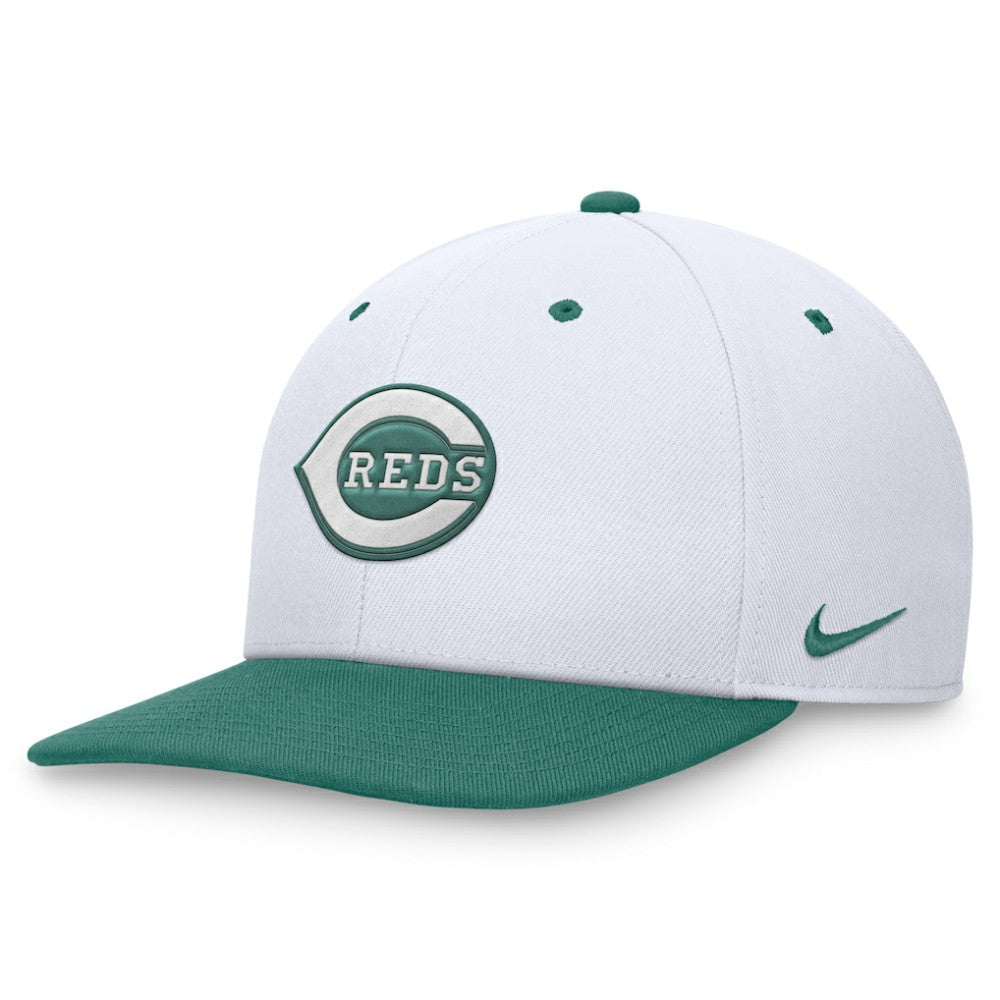 Cincinnati Reds Bicoastal Two-Tone Pro Performance Snapback Hat White/Green | Nike