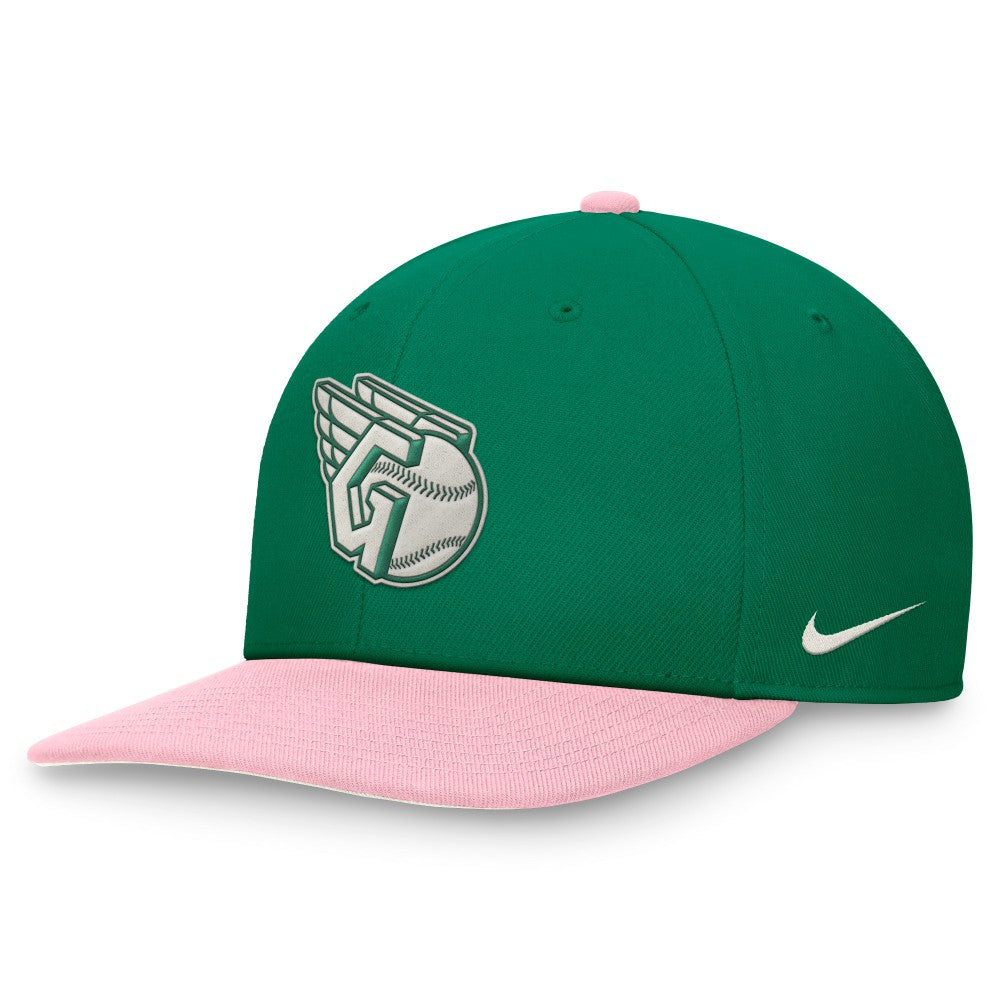Cleveland Guardians Malachite Pro Performance Snapback Hat Green/Pink | Nike