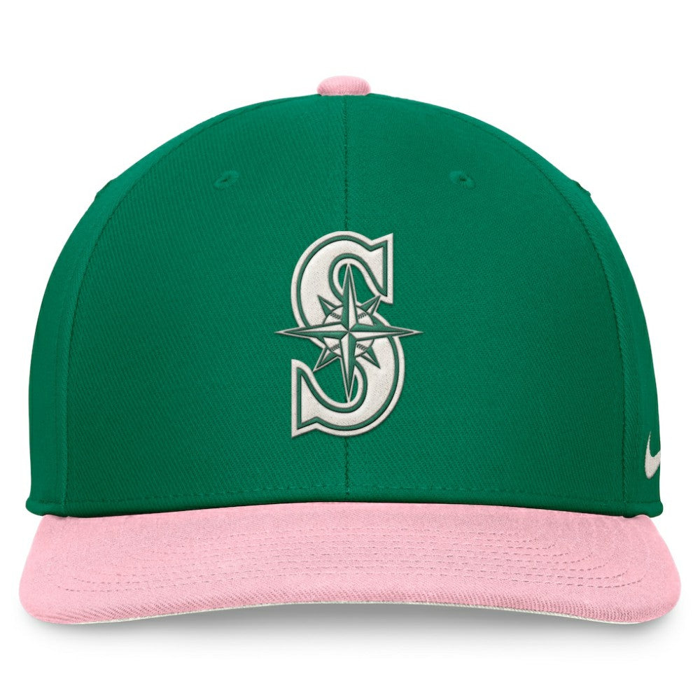 Seattle Mariners Malachite Pro Performance Snapback Hat Green/Pink | Nike