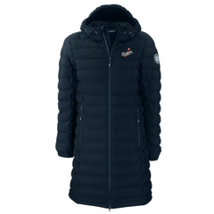 Los Angeles Dodgers Cutter & Buck Women's Cooperstown Collection Mission Ridge Repreve Eco Insulated Long Full-Zip Puffer Jacket Navy