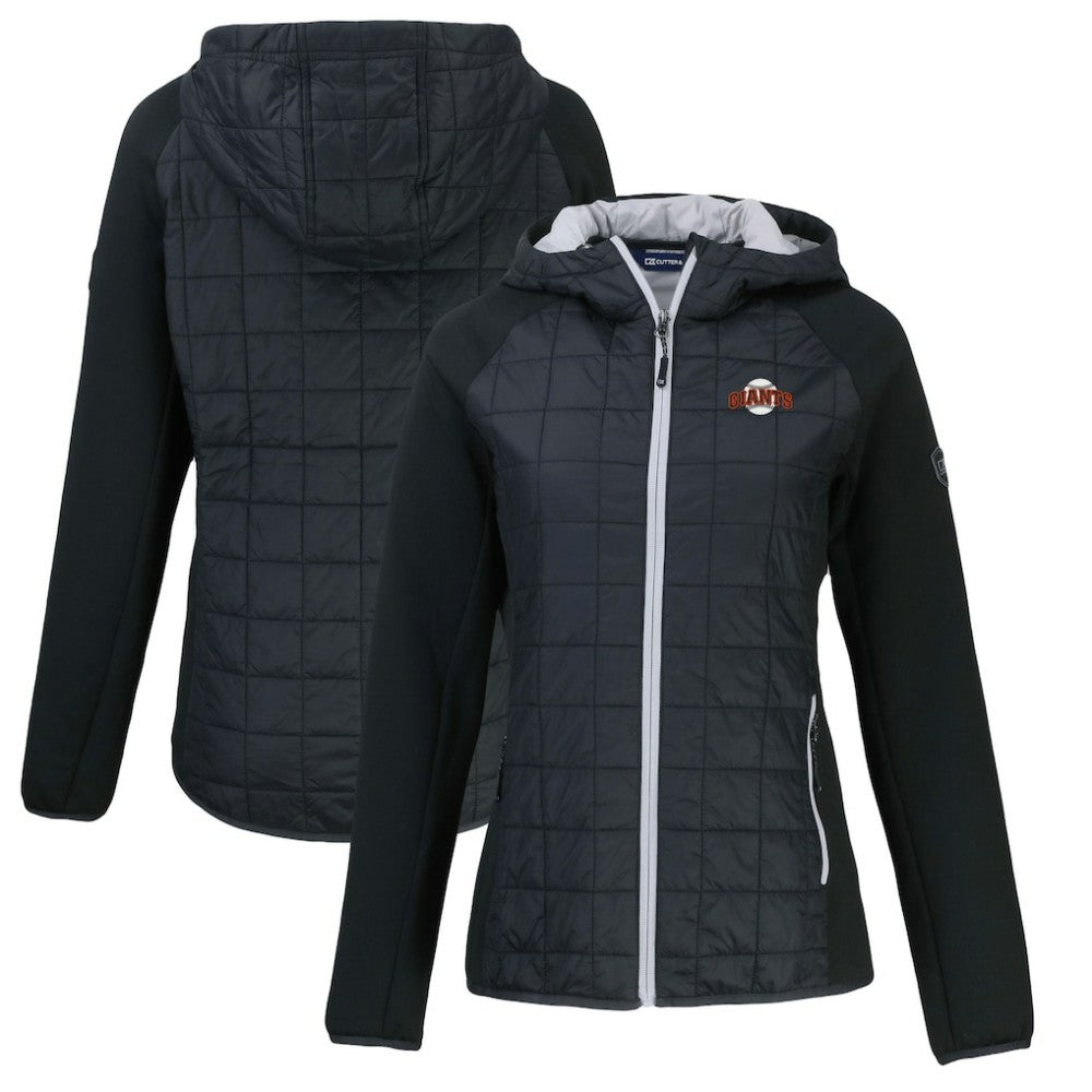 San Francisco Giants Cutter & Buck Women's Cooperstown Collection Rainier Primaloft Eco Full-Zip Hybrid Jacket Black
