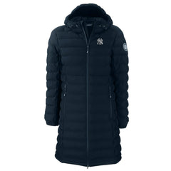 New York Yankees Cutter & Buck Women's Mission Ridge Repreve Eco Insulated Full-Zip Long Puffer Jacket Navy