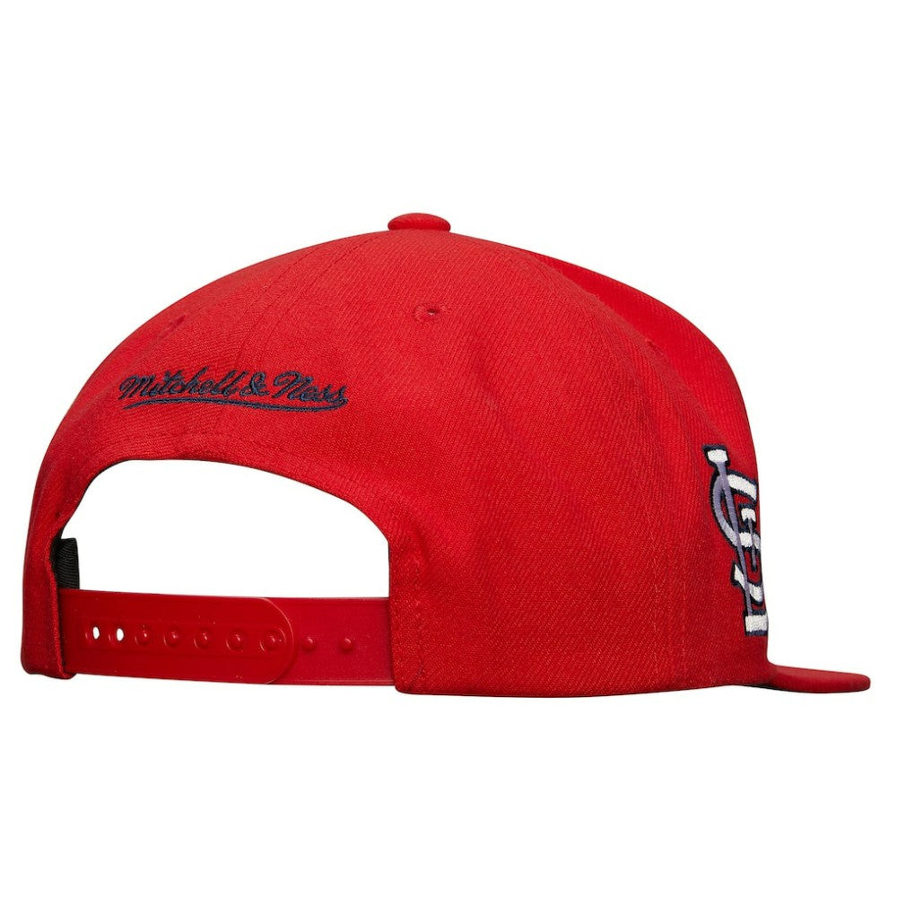 St. Louis Cardinals Team Tagged Snapback Hat Red | Mitchell & Ness