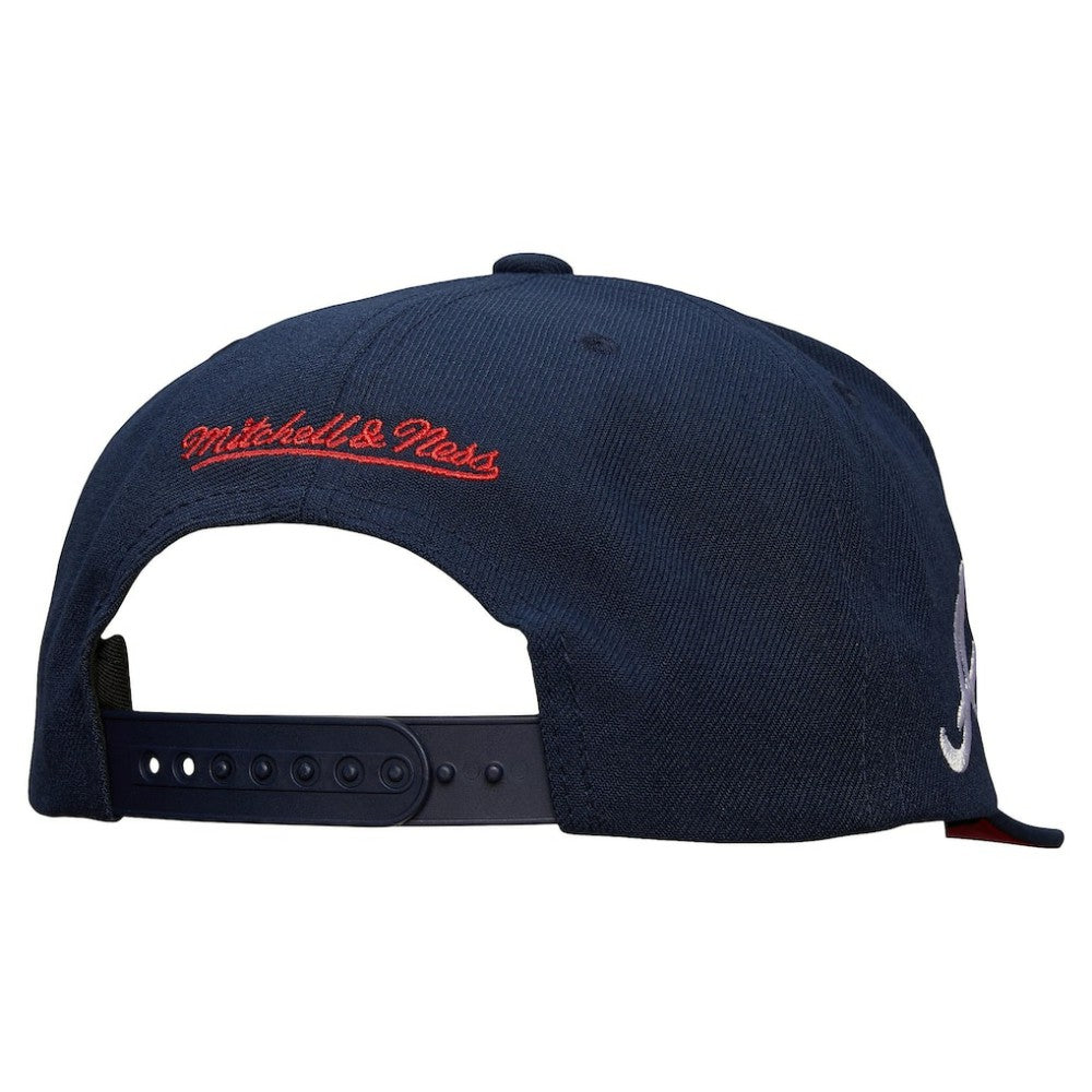 Atlanta Braves Team Tagged Snapback Hat Navy | Mitchell & Ness