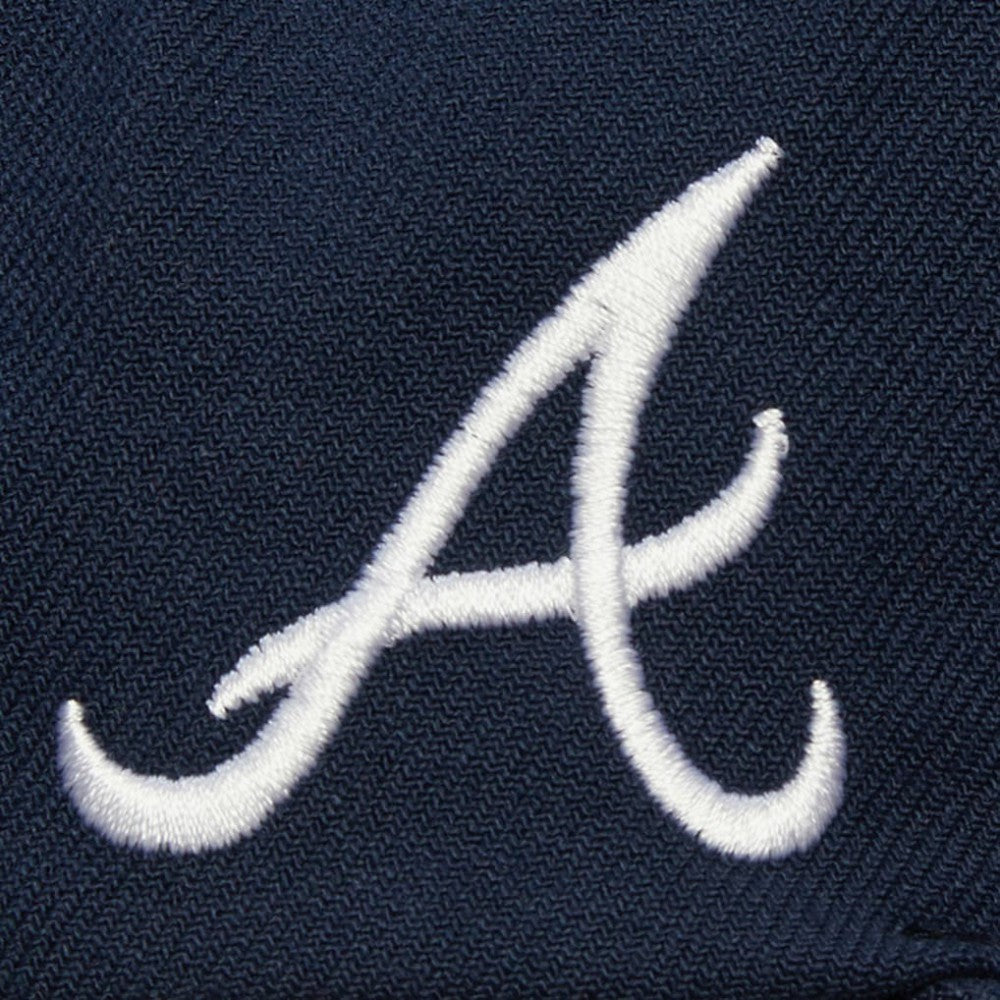 Atlanta Braves Team Tagged Snapback Hat Navy | Mitchell & Ness