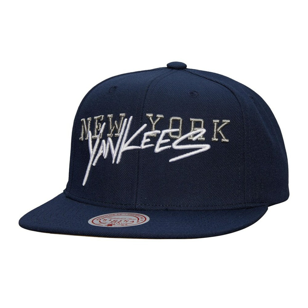 New York Yankees Team Tagged Snapback Hat Navy | Mitchell & Ness