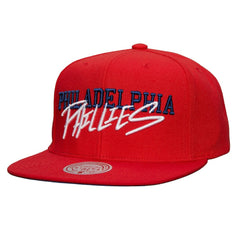 Philadelphia Phillies Team Tagged Snapback Hat Red | Mitchell & Ness