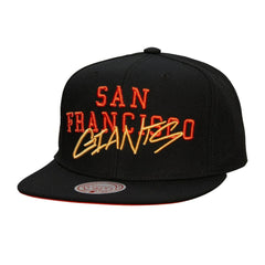 San Francisco Giants Team Tagged Snapback Hat Black | Mitchell & Ness