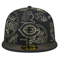 Cincinnati Reds 59FIFTY Day Allover Fitted Hat Black | New Era