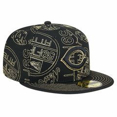 Cincinnati Reds 59FIFTY Day Allover Fitted Hat Black | New Era