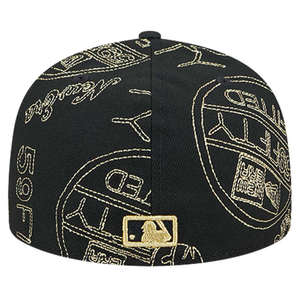 Cincinnati Reds 59FIFTY Day Allover Fitted Hat Black | New Era