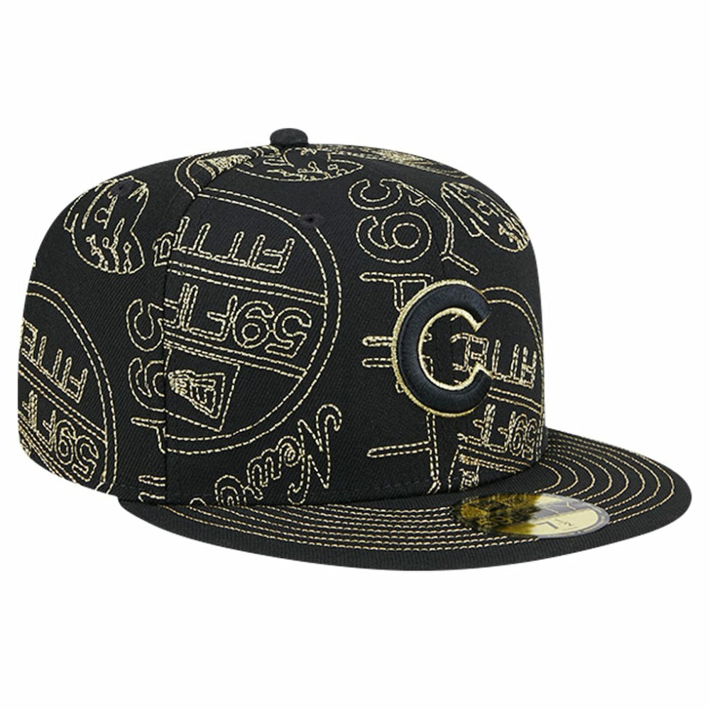 Chicago Cubs 59FIFTY Day Allover Fitted Hat Black | New Era