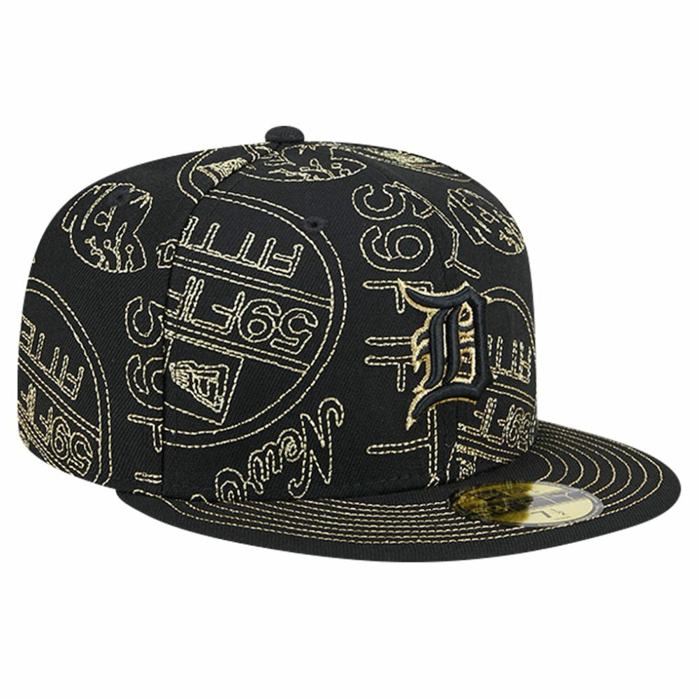 Detroit Tigers 59FIFTY Day Allover Fitted Hat Black | New Era