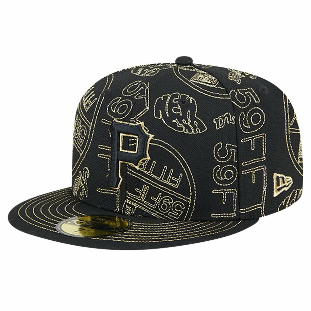 Pittsburgh Pirates 59FIFTY Day Allover Fitted Hat Black | New Era