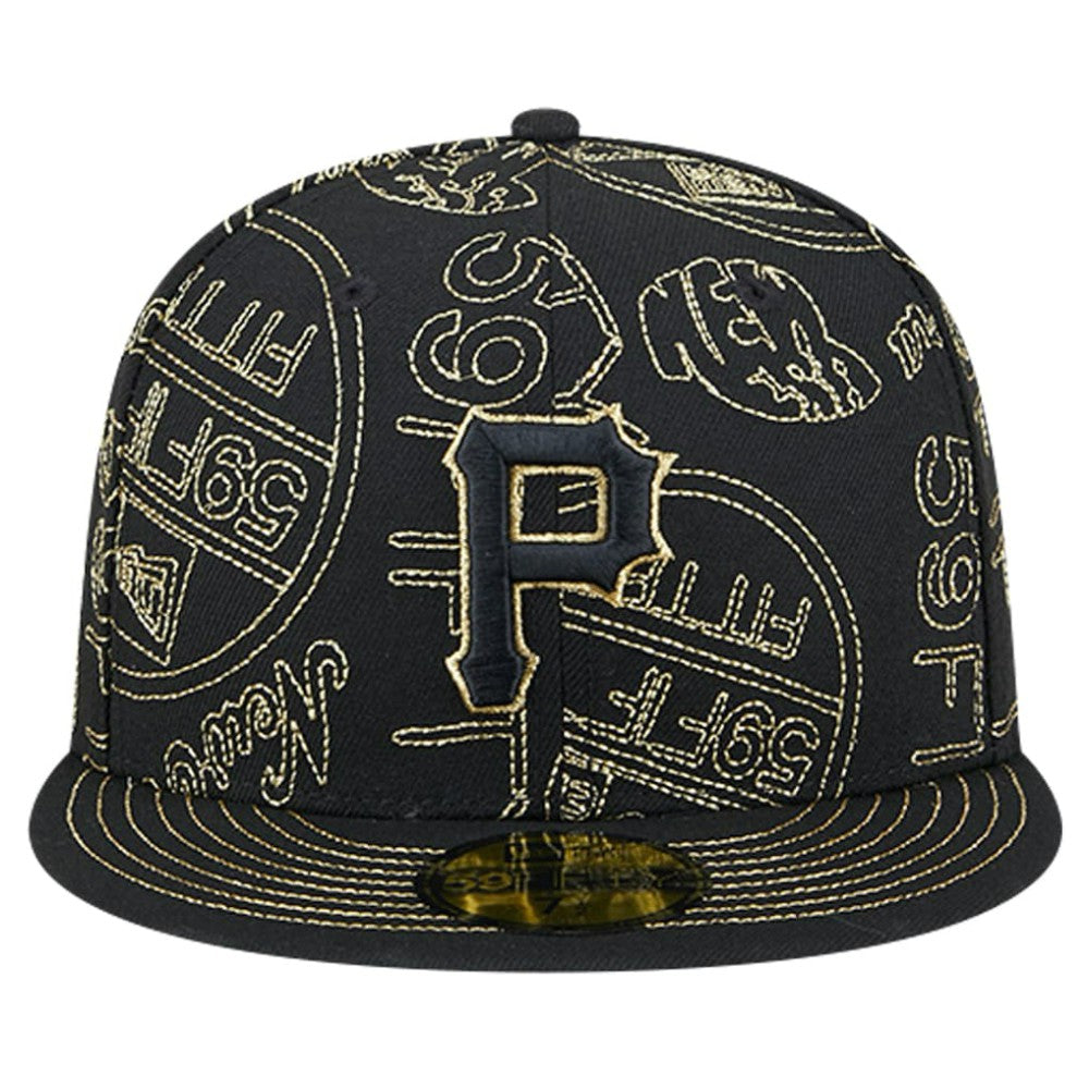 Pittsburgh Pirates 59FIFTY Day Allover Fitted Hat Black | New Era