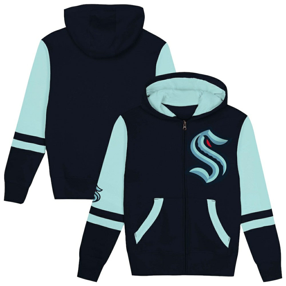 Seattle Kraken Preschool Face Off Full-Zip Hoodie Navy