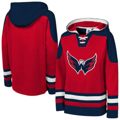 Washington Capitals Youth Ageless Must Have Home V-Neck Pullover Hoodie Red