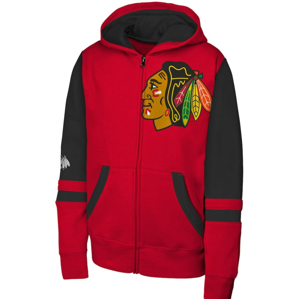 Chicago Blackhawks Youth Face Off Full-Zip Hoodie Red