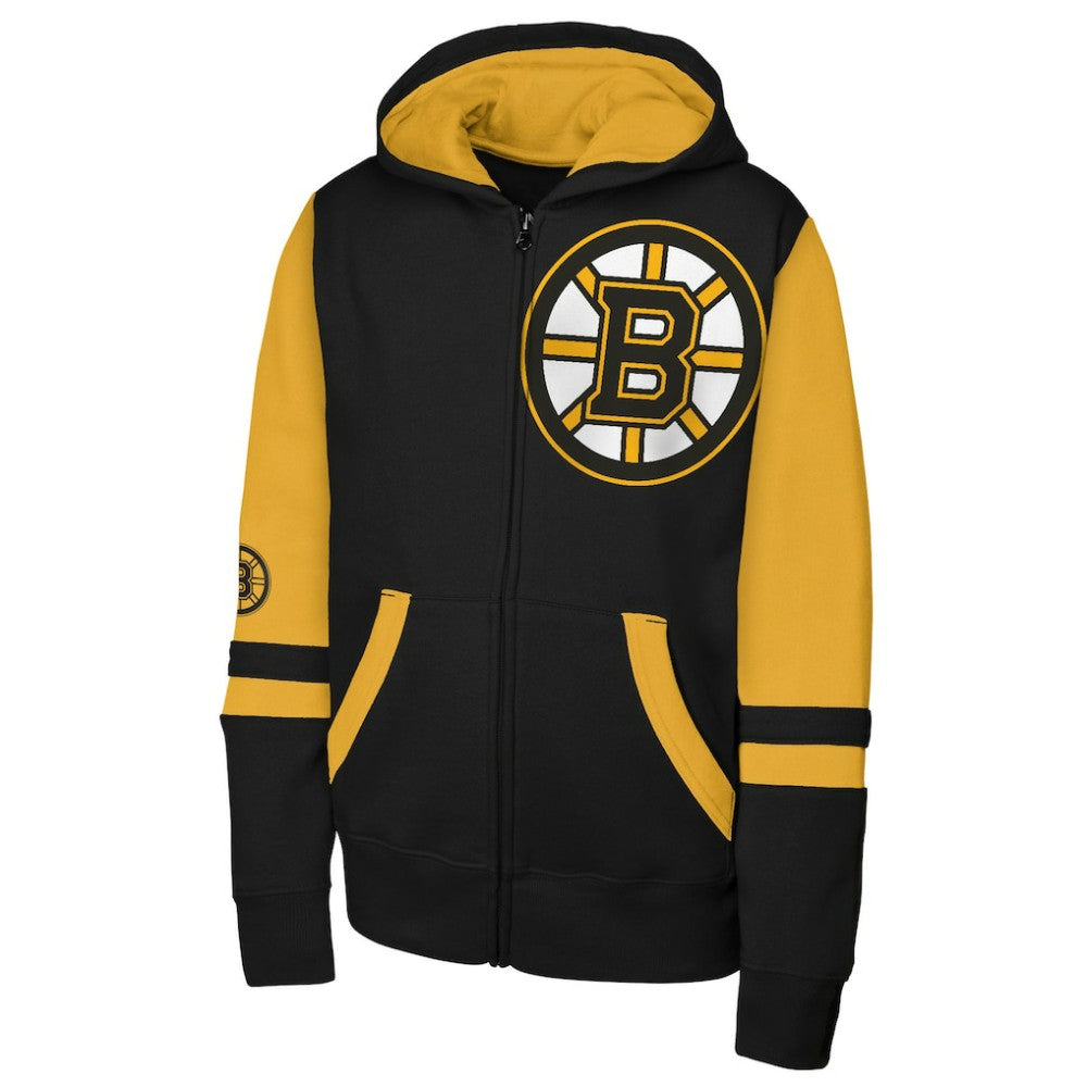Boston Bruins Youth Face Off Full-Zip Hoodie Black
