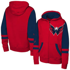 Washington Capitals Youth Face Off Full-Zip Hoodie Red