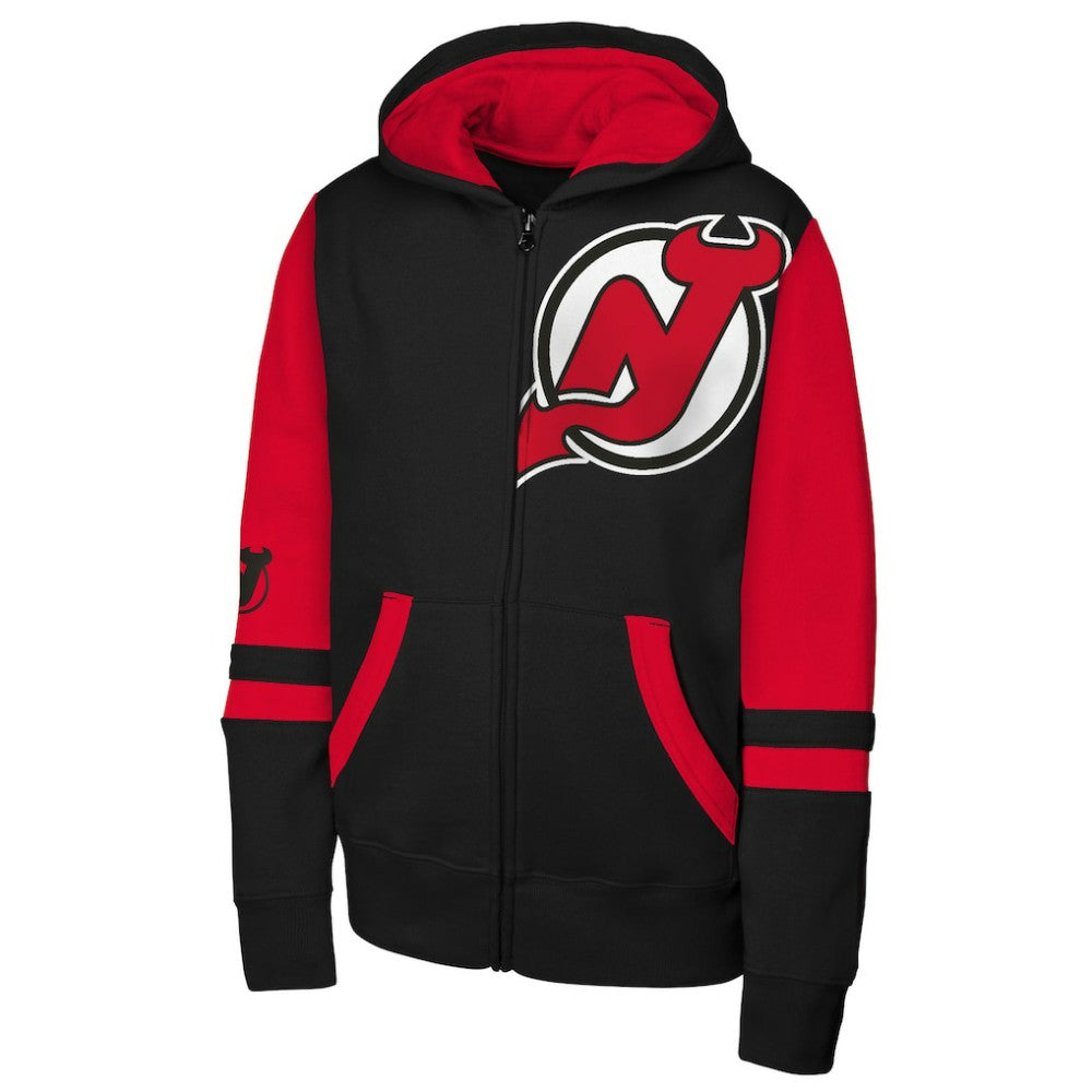 New Jersey Devils Youth Face Off Full-Zip Hoodie Black