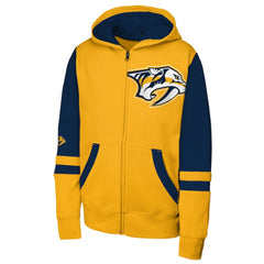 Nashville Predators Youth Face Off Full-Zip Hoodie Gold