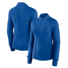 Los Angeles Dodgers Women's Elements Raglan Tri-Blend Quarter-Zip Top Royal