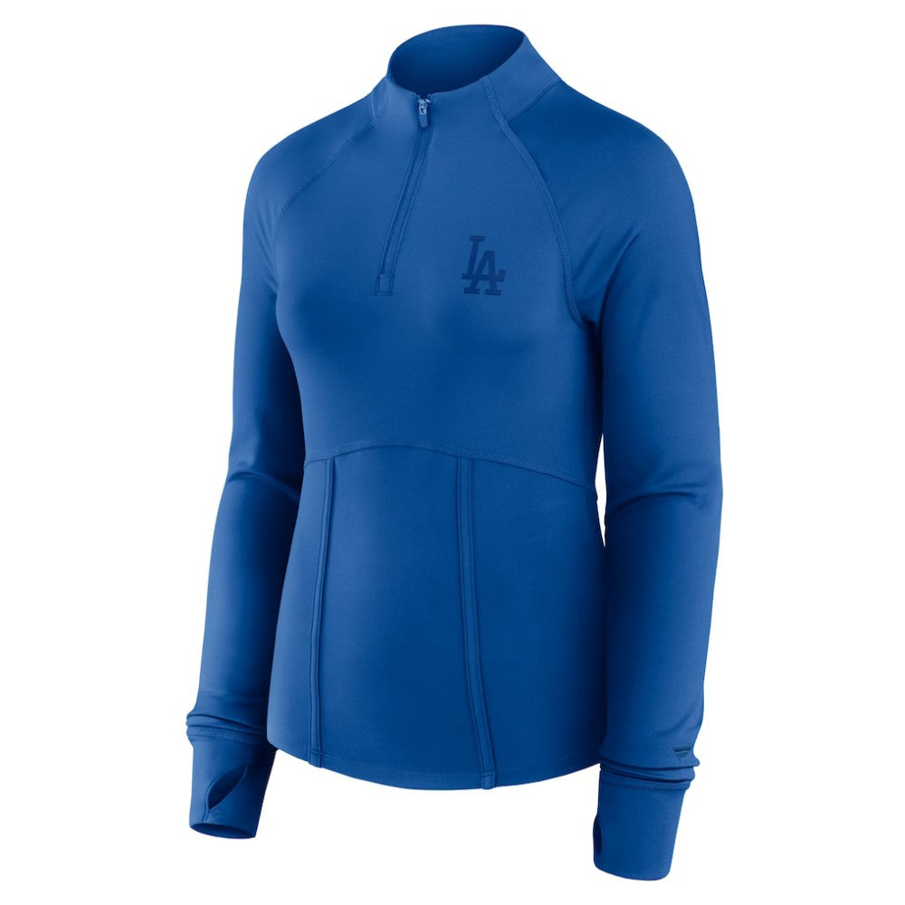 Los Angeles Dodgers Women's Elements Raglan Tri-Blend Quarter-Zip Top Royal