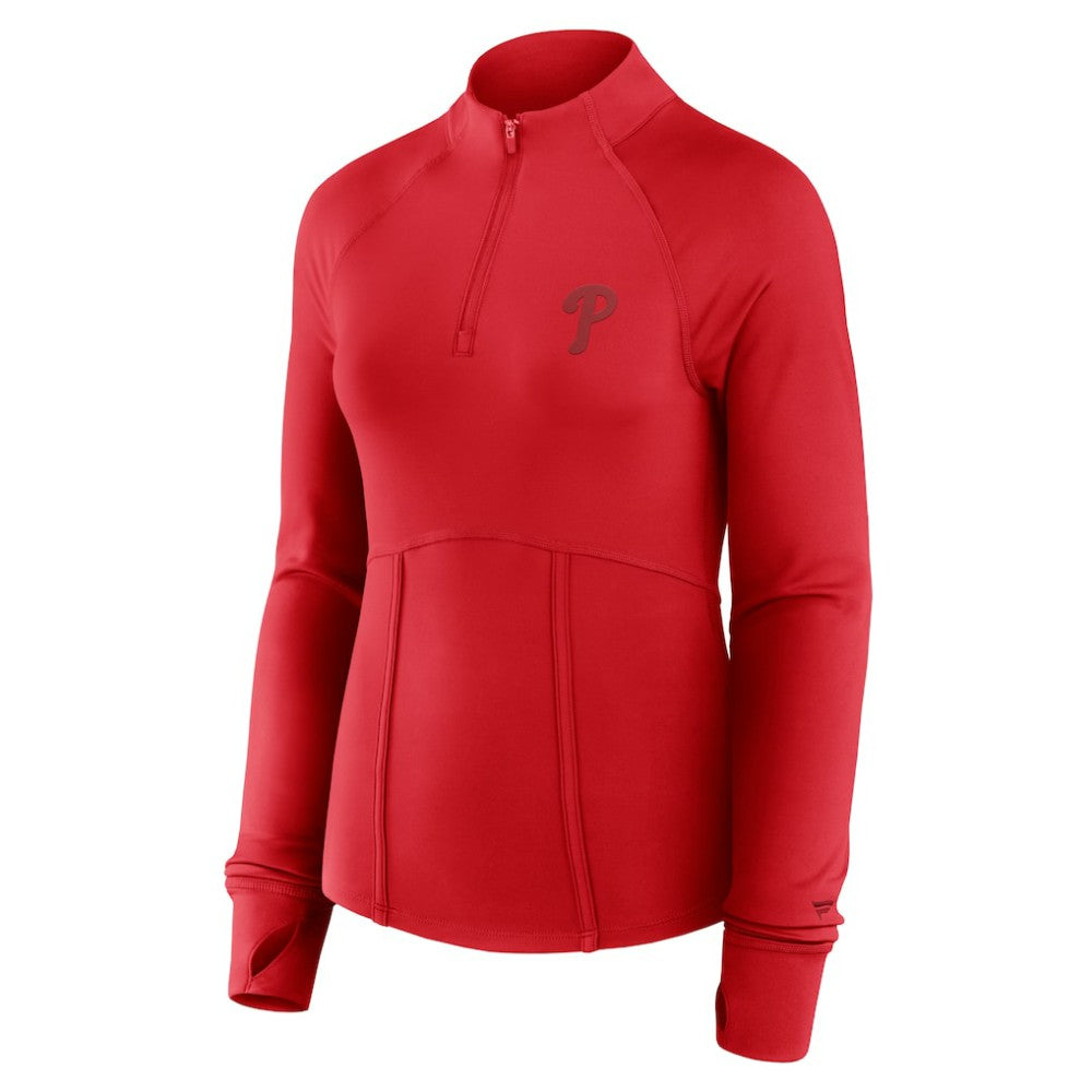 Philadelphia Phillies Women's Elements Raglan Tri-Blend Quarter-Zip Top Red