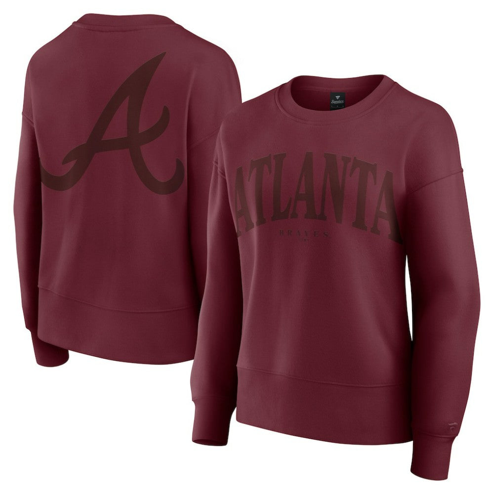 Atlanta Braves Women's Elements Flow Pullover Sweatshirt Burgundy