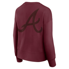 Atlanta Braves Women's Elements Flow Pullover Sweatshirt Burgundy