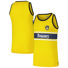 Milwaukee Brewers Jersey Ringer Tank Top Gold | New Era