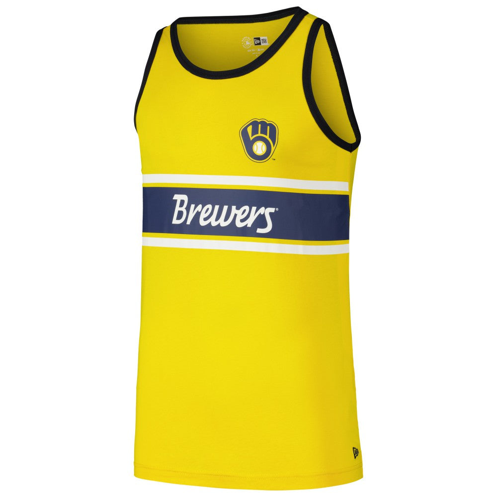 Milwaukee Brewers Jersey Ringer Tank Top Gold | New Era